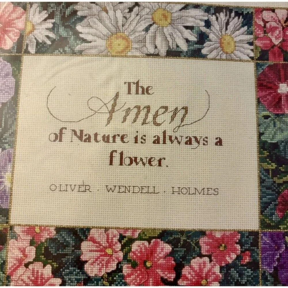 Janlynn Amen of Nature Counted Cross‎ Stitch Kit 17-20 Floral Quote 15x12 199